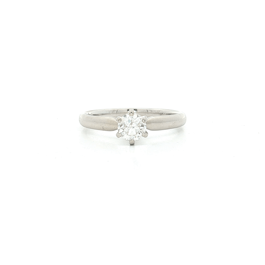 Round Diamond Solitaire Ring 14k White Gold
