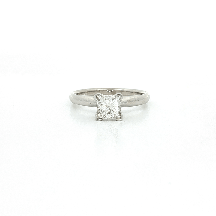 0.72 CT Natural Princess Cut Near Colorless Diamond Solitaire in 14kt White Gold – Jewelry Depot, Inc.