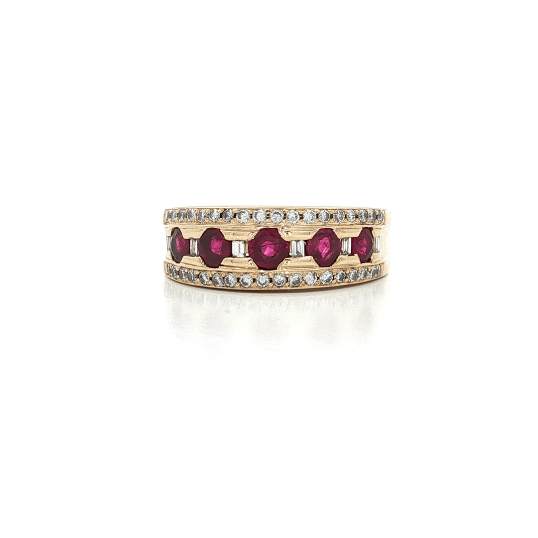 2.50 CTW AAA Grade Natural Ruby & Diamond Ring in 14kt Yellow Gold – Jewelry Depot, Inc.