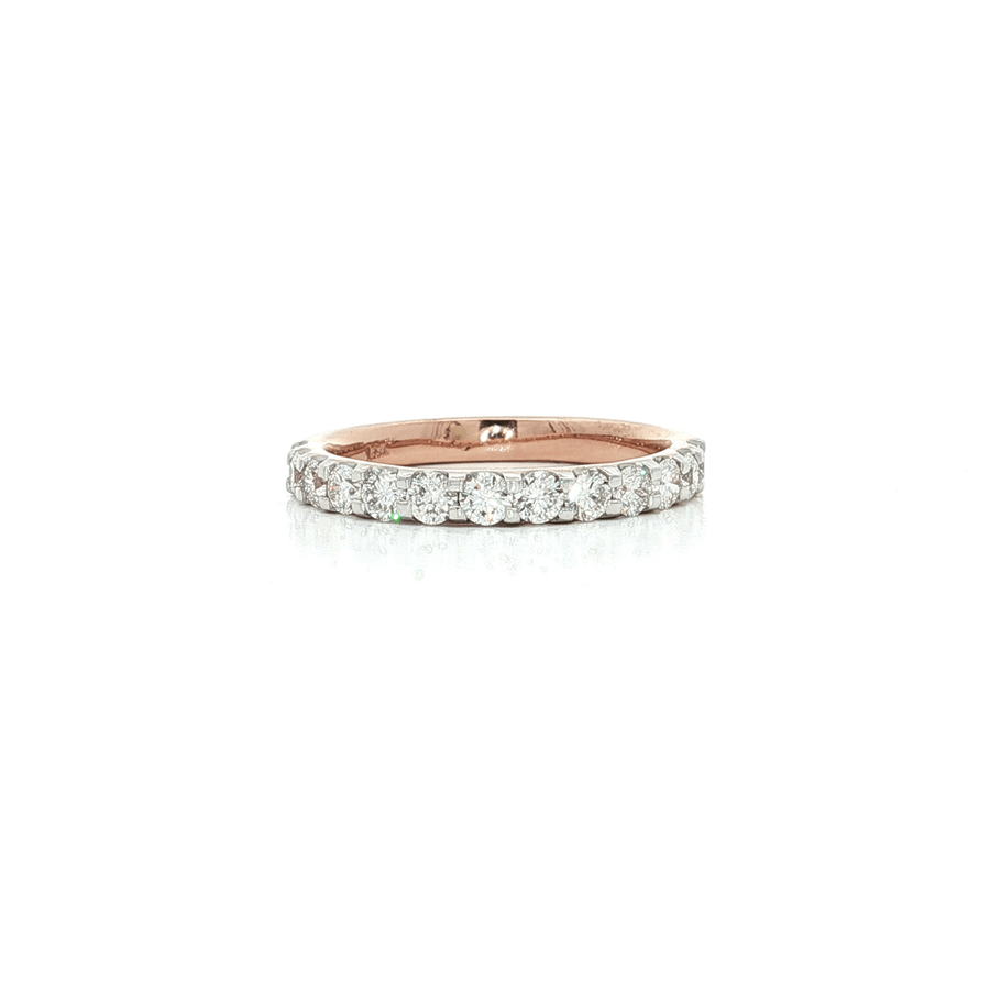 Round Brilliant Cut Nearly Flawless Colorless Diamond Wedding Band (3/4 ct.) 14k Rose Gold