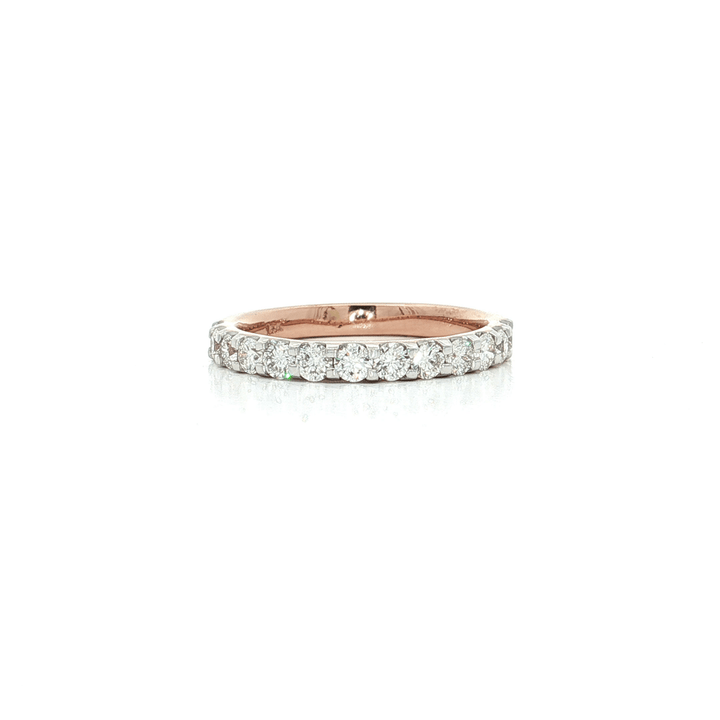 Round Brilliant Cut Nearly Flawless Colorless Diamond Wedding Band (¾ ct.) in 14k Rose Gold