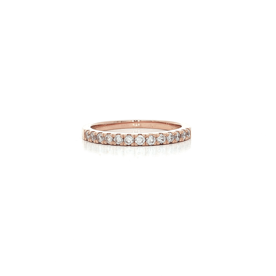 Round Brilliant Cut Diamond Wedding Band (1/3 ct.) 14k Rose Gold