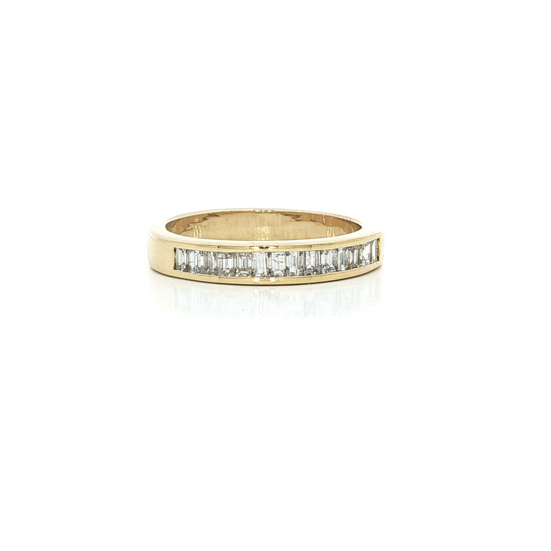1.00 CTW Natural Baguette Cut Colorless Diamonds Channel - Set in a 14kt Yellow Gold Wedding Band – Jewelry Depot, Inc.