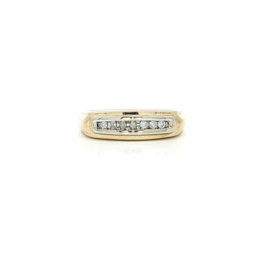 Near Colorless Diamond Wedding Band (1/6 ct. tw.) 14k Yellow Gold & White Gold