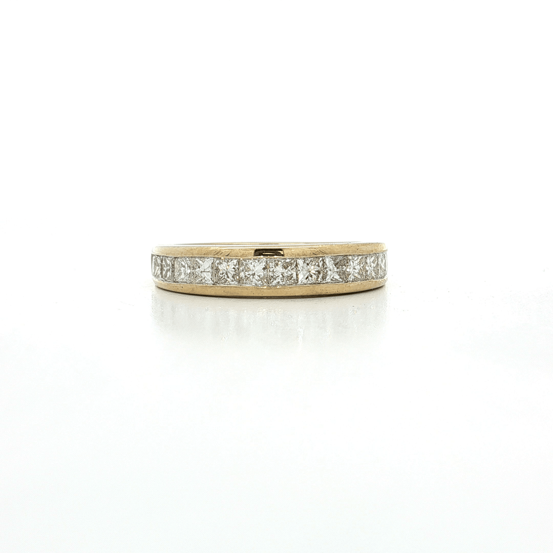1.05 CTW Natural Channel Set Princess Cut Colorless Diamonds in a 14kt Yellow Gold Ring – Jewelry Depot, Inc.