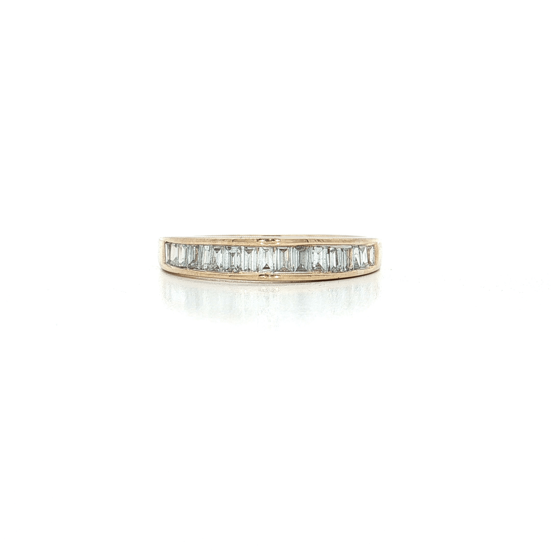 1.00 CTW Natural Baguette Cut Colorless Diamonds Channel - Set in a Wedding Band in 14kt Yellow Gold – Jewelry Depot, Inc.