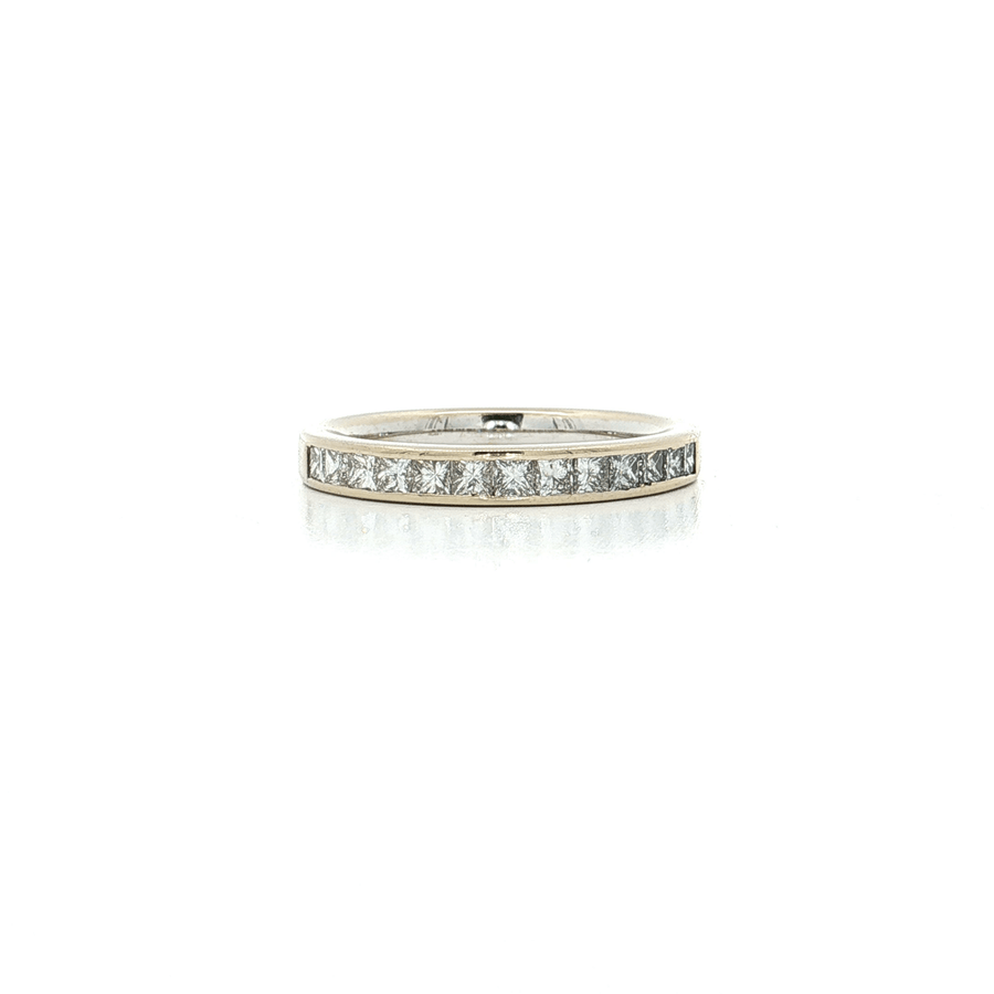 Princess Brilliant Cut Diamond Channel-Set Wedding Band (1/2 ct.) 18k White Gold