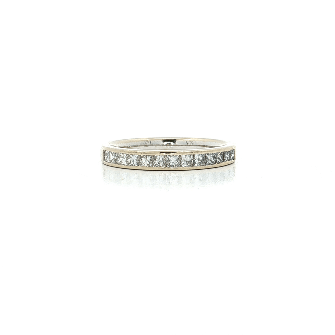 0.54 CTW Natural Princess Brilliant Cut Diamonds Channel - Set Wedding Band in 18kt White Gold – Jewelry Depot, Inc.