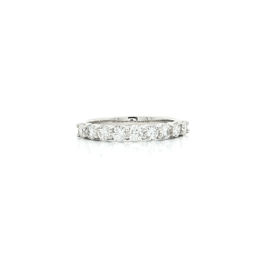 Round Brilliant Cut Nearly Flawless Colorless Diamond Wedding Band (1 ct.) 14k White Gold