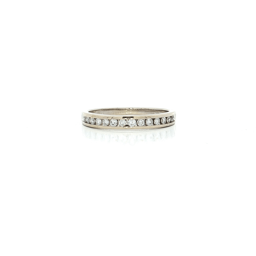 Round Brilliant Cut Diamond Channel-Set Wedding Band (1/3 ct.) 14k White Gold
