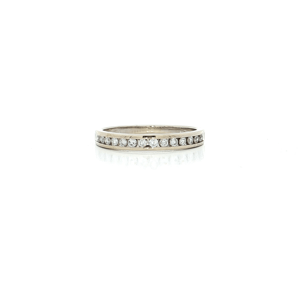 0.30 CTW Natural Round Brilliant Cut Diamonds Channel-Set in a 14kt White Gold Wedding Band