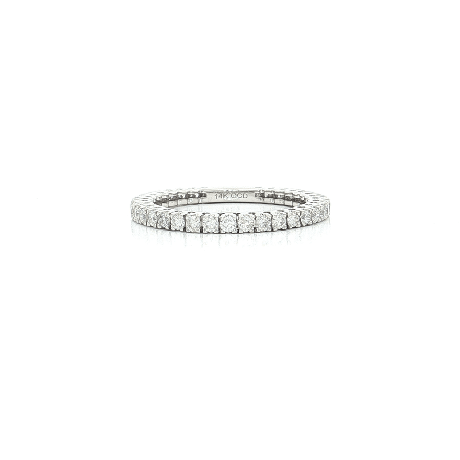 Nearly Flawless Colorless Diamond Near Eternity Wedding band (5/8 ct.) 14k White Gold