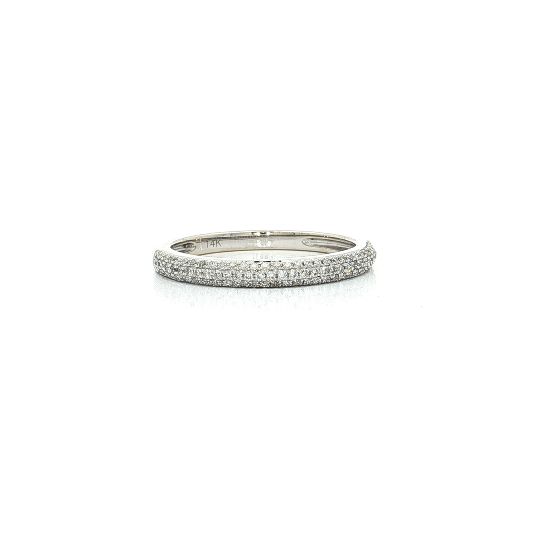 0.23 CTW Micro Pavé Natural Diamond Wedding Band in 14kt White Gold – Jewelry Depot, Inc.