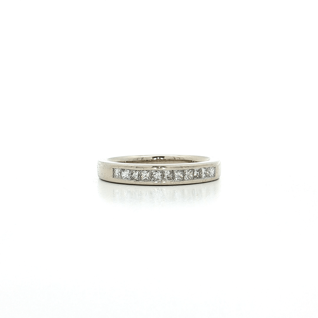 0.65 CTW Natural Princess Brilliant Cut Diamonds Channel - Set in a 14kt White Gold Wedding Band – Jewelry Depot, Inc.