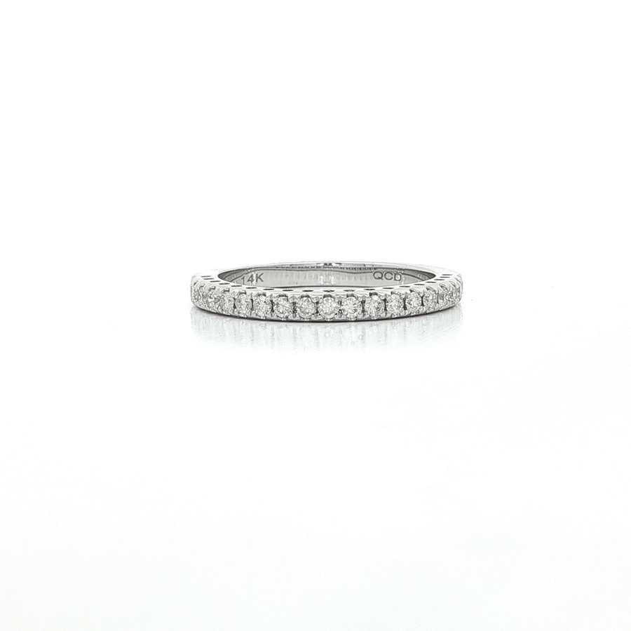 Round Brilliant Cut Nearly Flawless Colorless Diamond Wedding Band (1/4 ct.) 14k White Gold