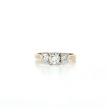 Round Cut Three Stone Diamond Ring (1 ct.) in 14k Yellow Gold & White Gold