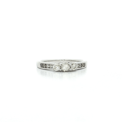 0.53 CTW Natural Round Brilliant Cut Diamond "Past Present Future" Ring in 10kt White Gold – Jewelry Depot, Inc.