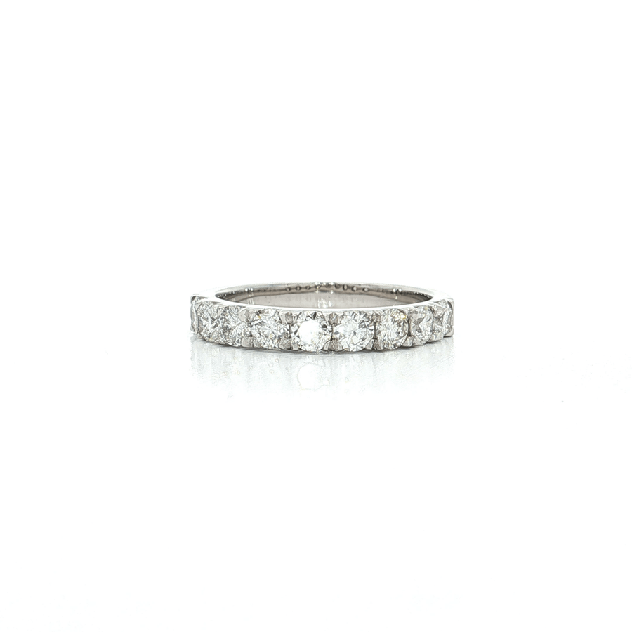 Round Brilliant Cut Nearly Flawless Colorless Diamond Wedding Band (1 ct.) 14k White Gold
