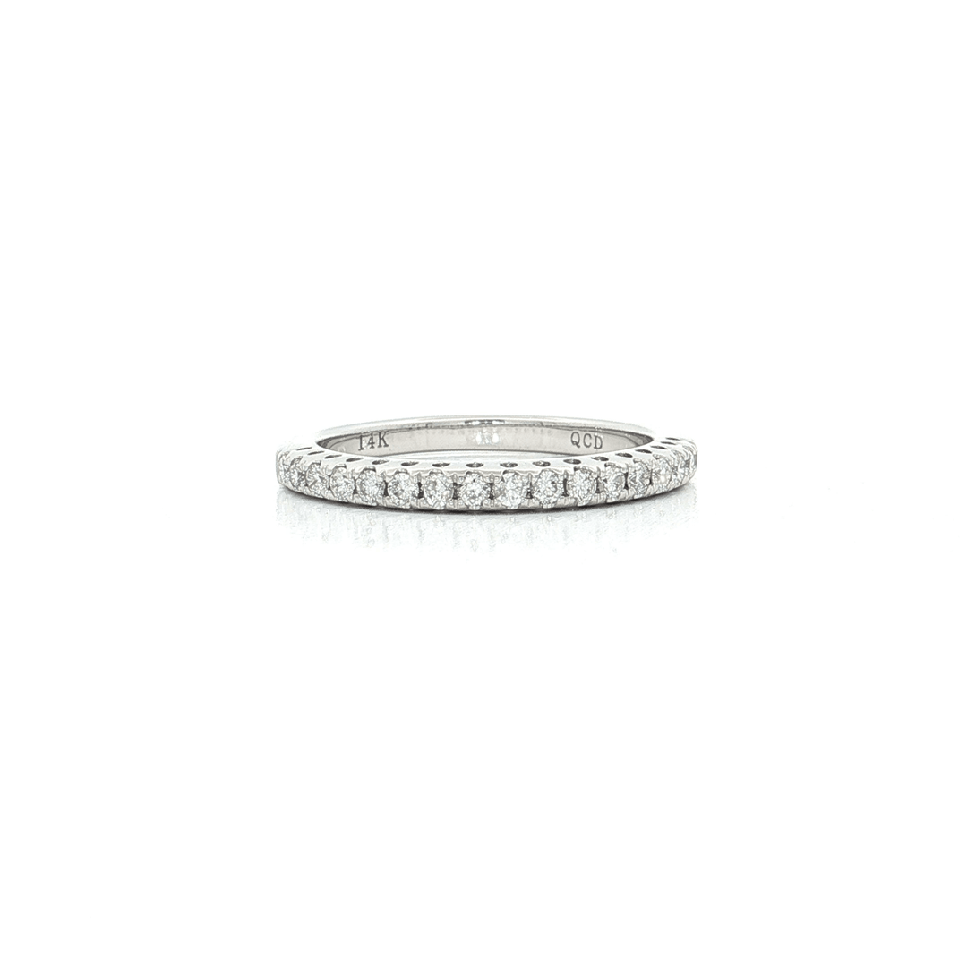 0.60 CTW Natural Round Brilliant Cut Colorless Nearly Flawless Diamond Wedding Band in 14kt White Gold – Jewelry Depot, Inc.