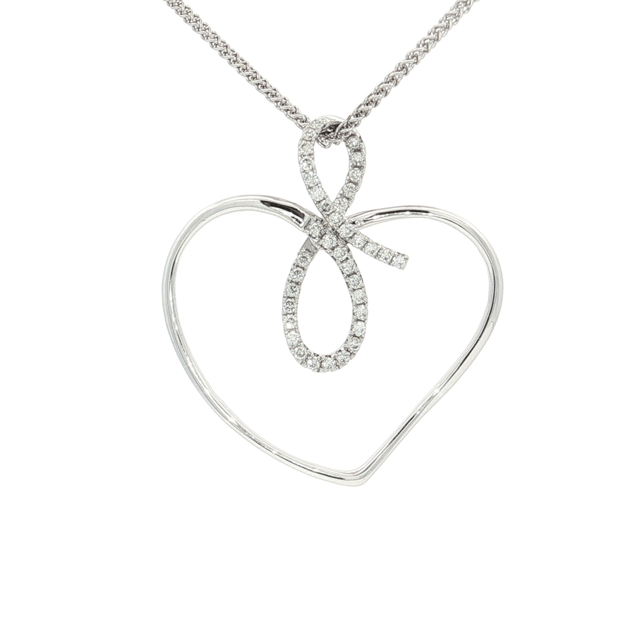 Round Brilliant Cut Colorless Neary Flawless Diamond Pendant Necklace (1/3 ct. tw.) 18k White Gold