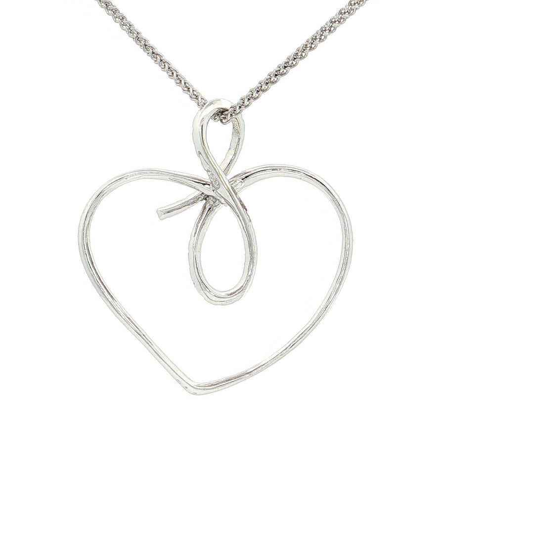 0.35 CTW Natural Round Brilliant Cut Colorless Neary Flawless Diamonds in a Looping Heart Pendant Necklace in 18kt White Gold – Jewelry Depot, Inc.