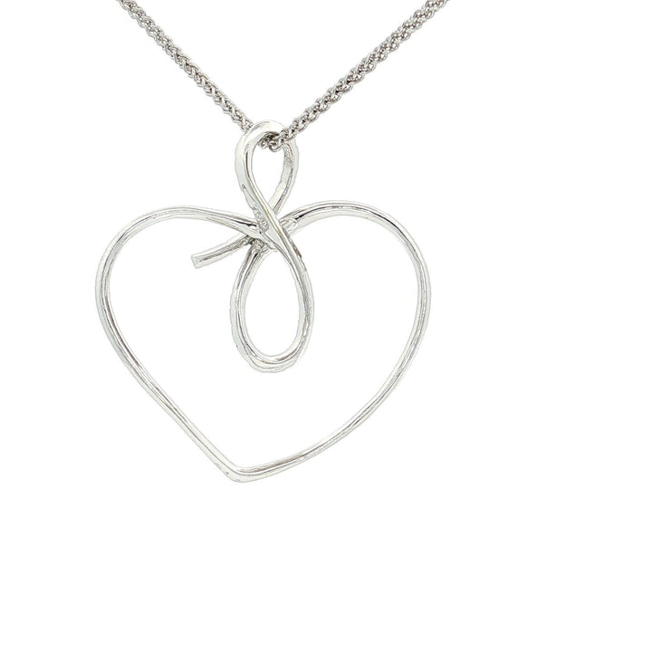 0.35 CTW Natural Round Brilliant Cut Colorless Neary Flawless Diamonds in a Looping Heart Pendant Necklace in 18kt White Gold – Jewelry Depot, Inc.
