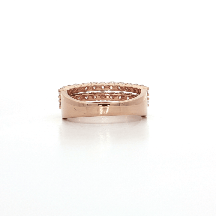 1.77 CTW Natural Colorless Nearly Flawless Four Row Diamond Ring in 14kt Rose Gold – Jewelry Depot, Inc.