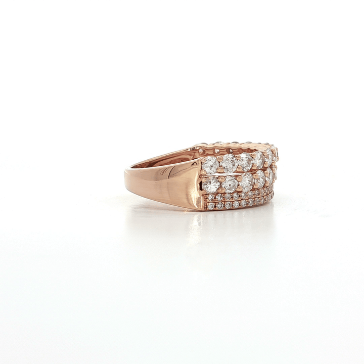 1.77 CTW Natural Colorless Nearly Flawless Four Row Diamond Ring in 14kt Rose Gold – Jewelry Depot, Inc.