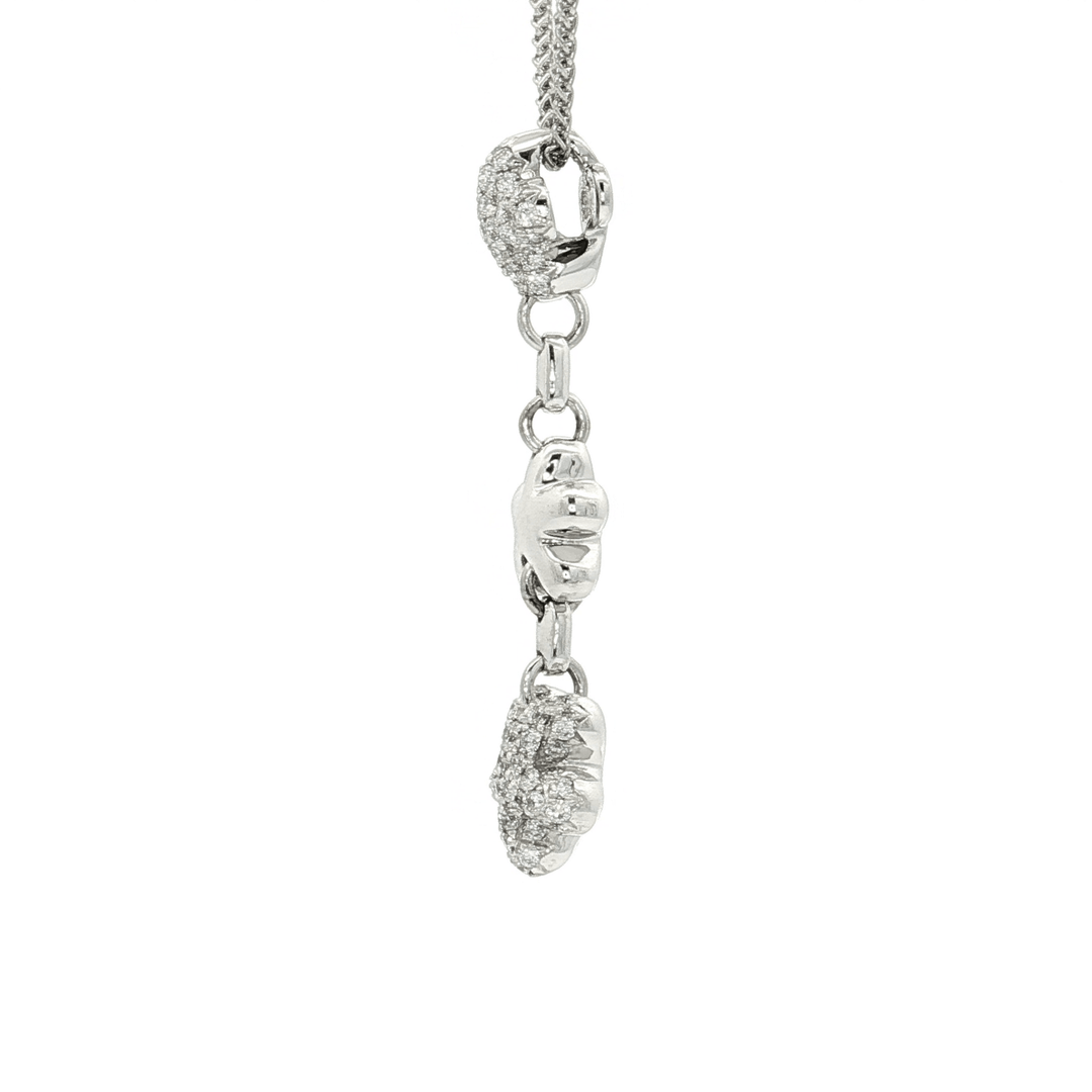 0.45 CTW Natural Colorless Nearly Flawless Diamonds set in a Floral Hanging Pendant Necklace in 18kt White Gold – Jewelry Depot, Inc.