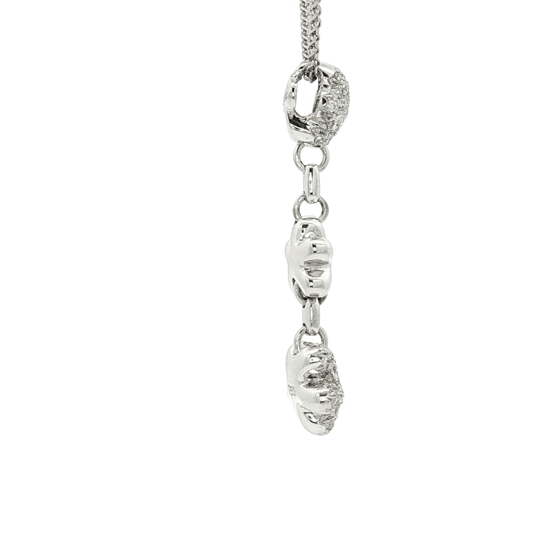 0.45 CTW Natural Colorless Nearly Flawless Diamonds set in a Floral Hanging Pendant Necklace in 18kt White Gold – Jewelry Depot, Inc.
