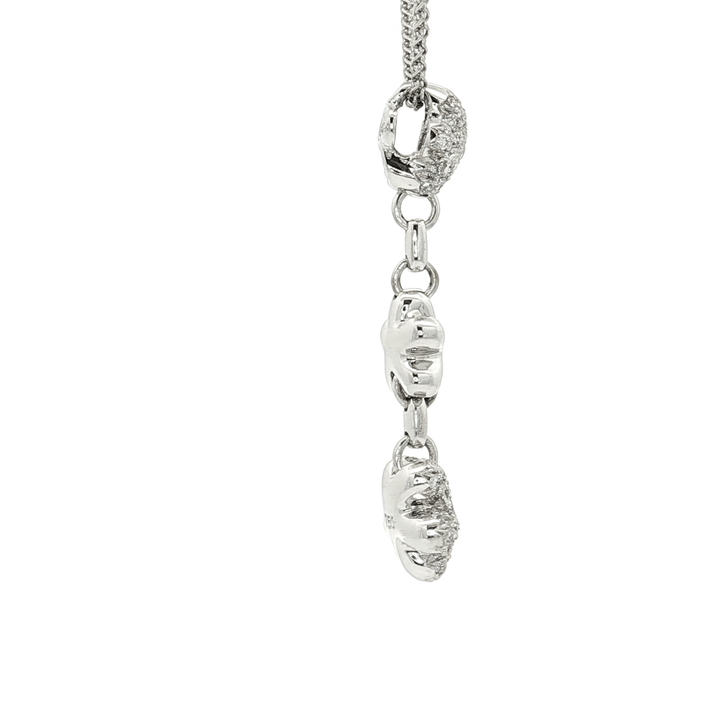 0.45 CTW Natural Colorless Nearly Flawless Diamonds set in a Floral Hanging Pendant Necklace in 18kt White Gold – Jewelry Depot, Inc.
