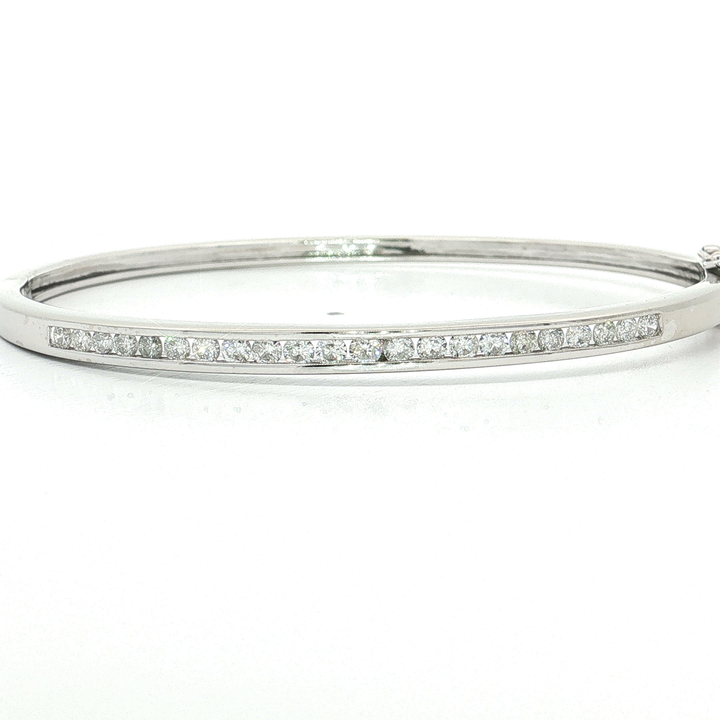 Channel-Set Colorless Near-Flawless Diamond Bangle Bracelet (1 ½ ct. tw.) in 14k White Gold