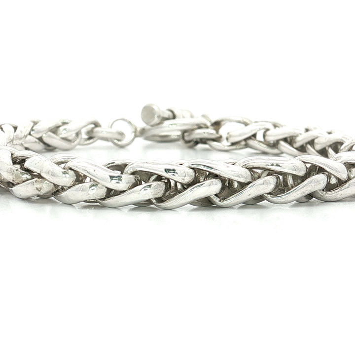 Wheat Chain Toggle Bracelet in Sterling Silver