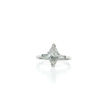 Marquise Cut Diamond & Tapered Baguette Three-Stone Ring (1 ¾ ct. tw.) in 14k White Gold