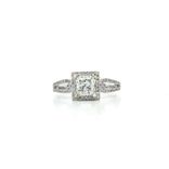 Princess Cut Diamond Halo Split-Shank Ring (1 ⅛ ct. tw.) in 18k White Gold