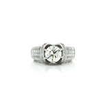 Certified Round and Princess Brilliant Cut Diamond Ring (3 ⅜ ct.) in 18k White Gold