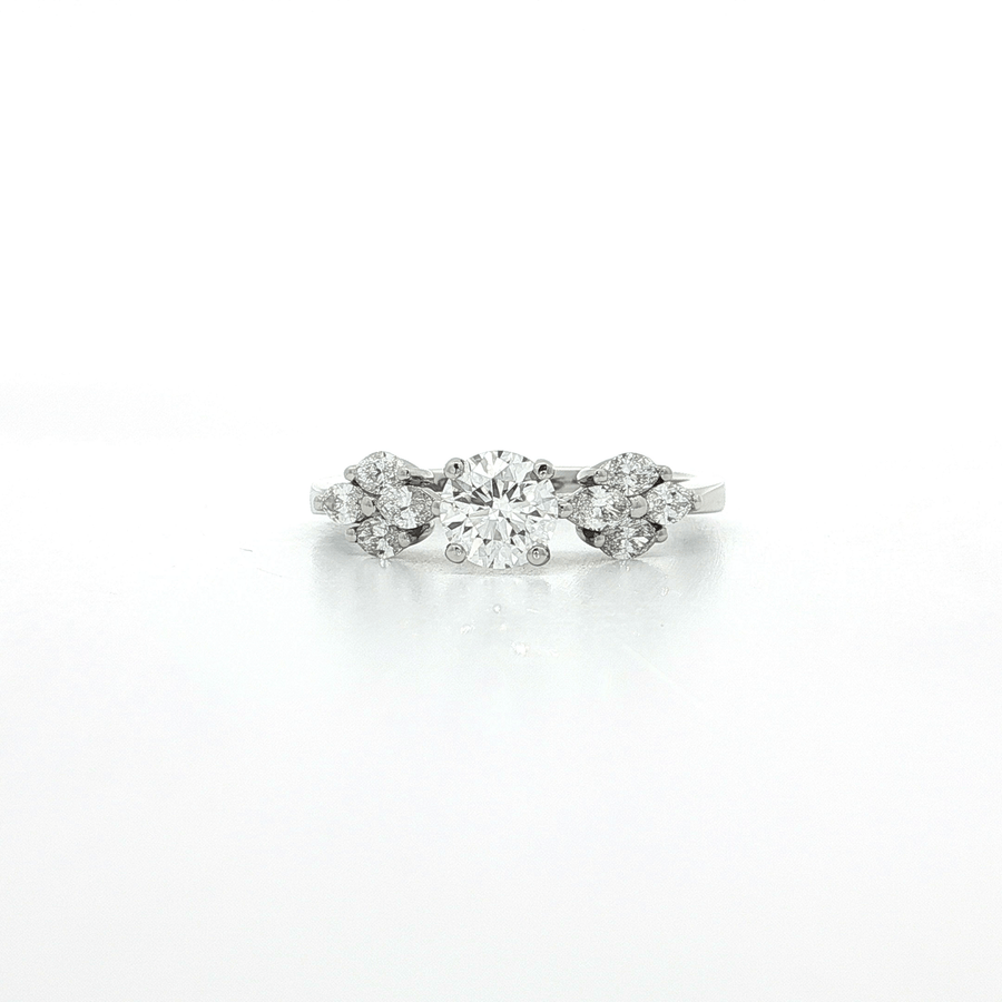 GIA Certified Nearly Flawless Colorless Round Brilliant Diamond Engagement Ring (1 3/5 ct. tw.) 18k White Gold