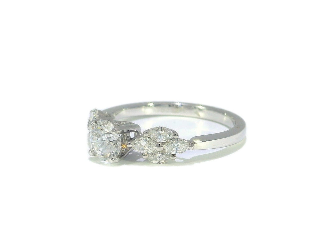 1.58 CTW GIA & EGL Certified Colorless & Near-Flawless Round Brilliant Diamond Engagement Ring