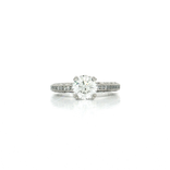 GIA Certified Tacori Milgrain Near-Colorless Diamond Engagement Ring (1 ⅔ ct. tw.) in Platinum
