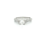 Pavé Round Brilliant Cut Near-Colorless Diamond Engagement Ring (1 ⅜ ct. tw.) in 14k White Gold