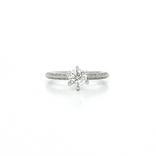 Colorless Near-Flawless Round Diamond Pavé-Shoulder Engagement Ring (⅘ ct. tw.) in 14k White Gold