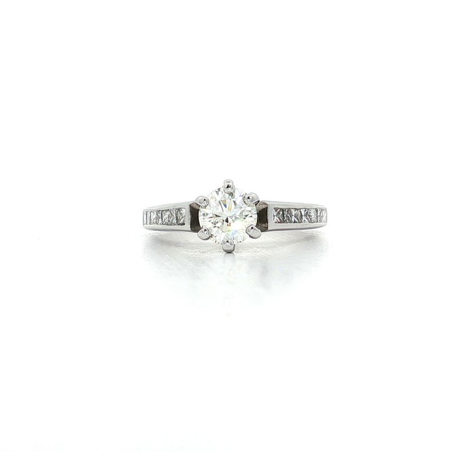GIA Certified Flawless Round Brilliant Diamond Engagement Ring (1 1/2 ct.) 18k White Gold