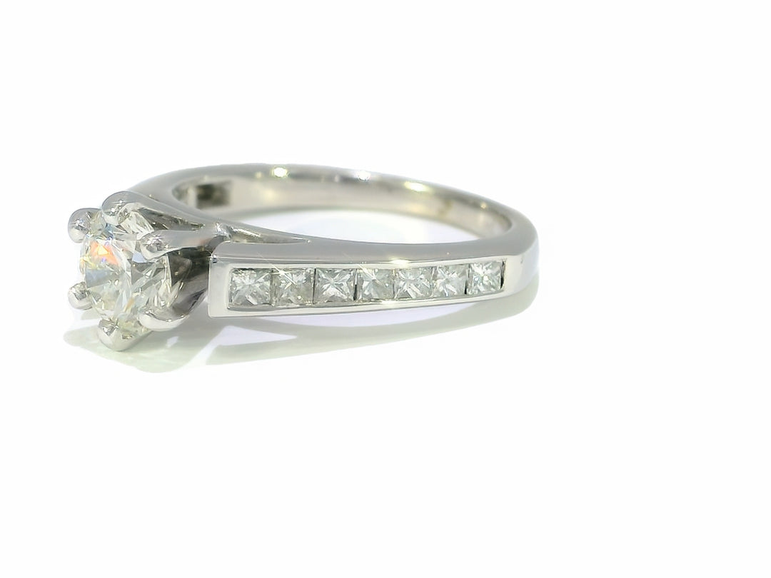 1.47 CTW GIA & EGL Certified Internally Flawless Round Brilliant Diamond Engagement Ring in 18KT White Gold