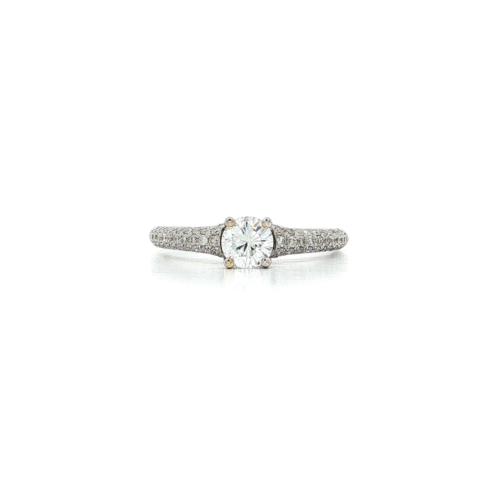 1.05 CTW EGL USA Certified Colorless Natural Round Brilliant Cut Diamond Ring in 18kt White Gold
