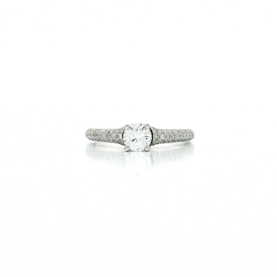 Pavé Colorless Diamond Ring (1 ⅕ ct.) in 18k White Gold