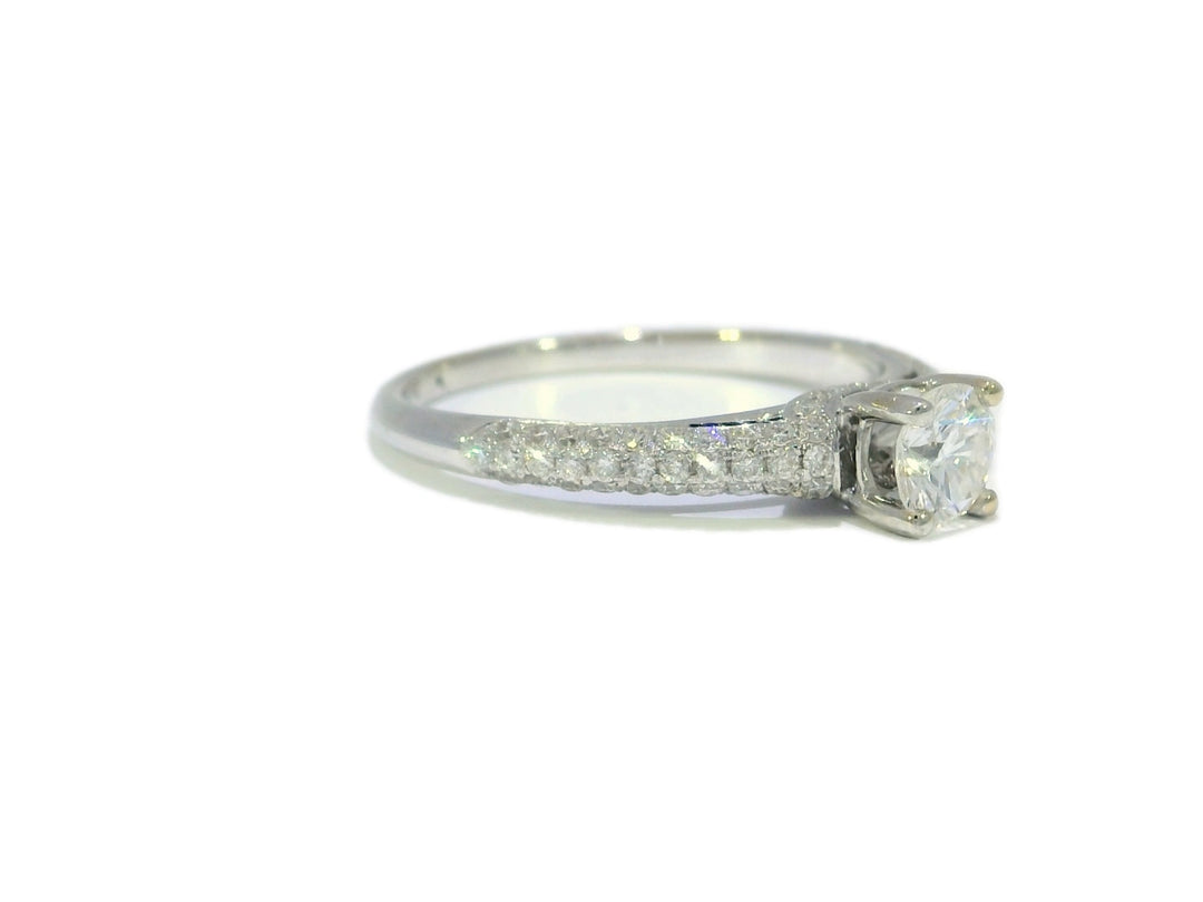 0.66 CTW EGL Certified Colorless Round Brilliant Natural Diamond Bridal Set in 18KT White Gold