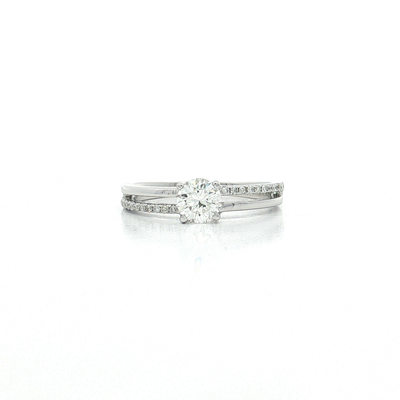 GIA Certified Near-Colorless Diamond Engagement Ring in 18k White Gold