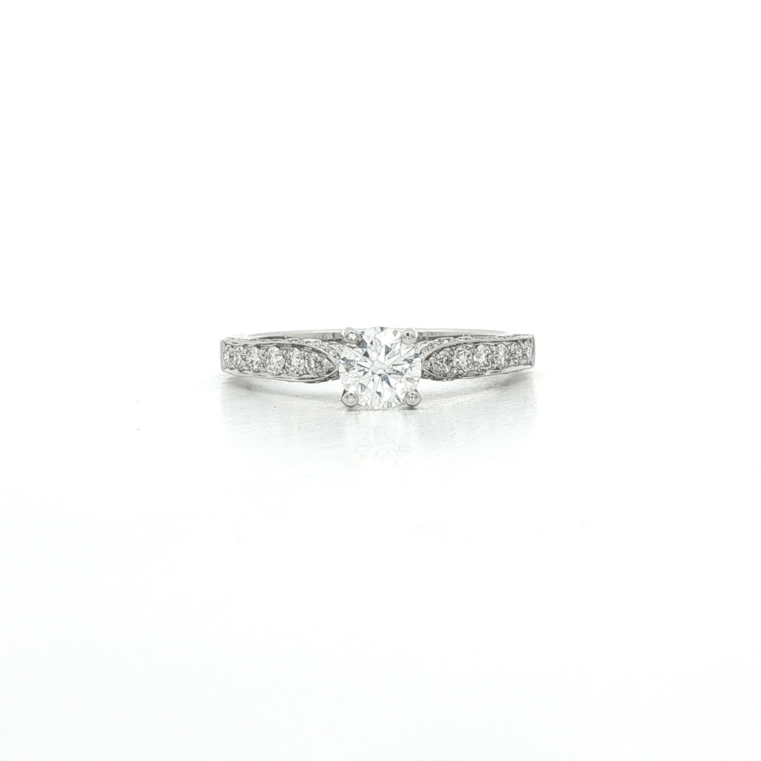 0.96 CTW EGL USA Certified Colorless Round Brilliant Diamond Ring in 18kt White Gold – Jewelry Depot, Inc.