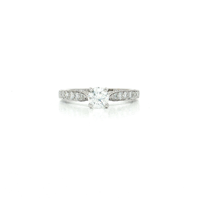 Certified Pavé Colorless Diamond Ring (1 ct.) in 18k White Gold