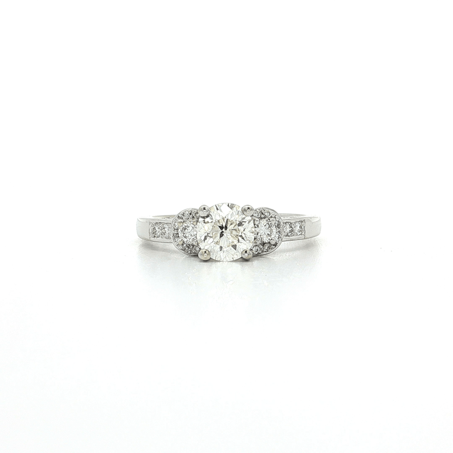 Certified Round Brilliant Cut Diamond Engagement Ring (1 1/4 ct.) 18k White Gold